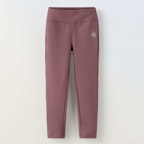 Zara BALLET LEGGINGS Eggplant |11-12 years - Picture 1 of 16